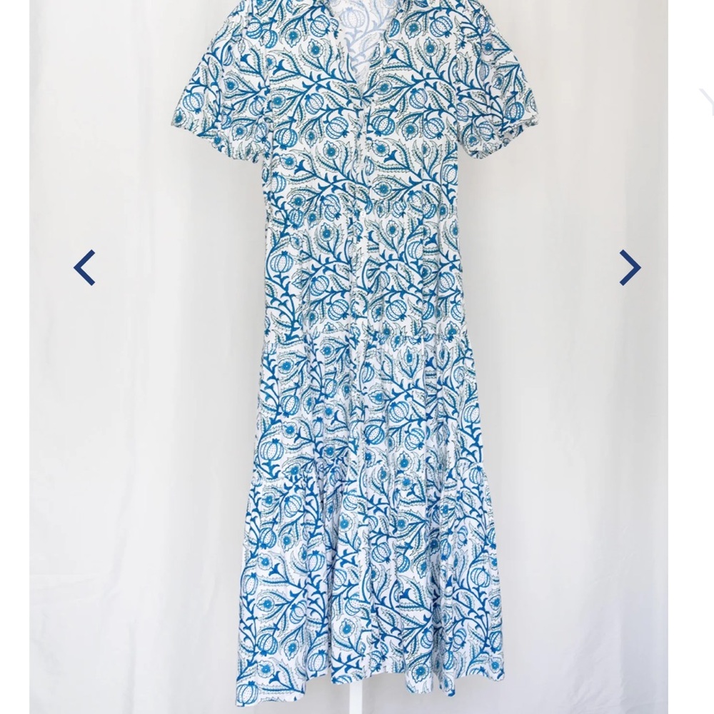 Erica Wilson Nantucket XS Pomegranate Print Maxi or Midi Long Dress - Picture 3 of 11